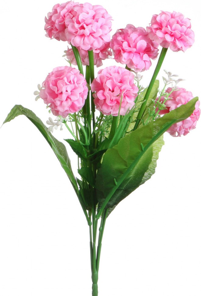 Цветок искусственный "гортензия"  высота=34 см.100% полиэстр (мал-300/кор=600шт.) Huajing Plastic (23-322)