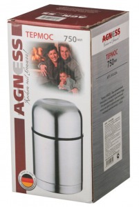 Термос agness с широким горлом 750 мл.колба нерж.сталь Agness (910-034)