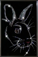 Картина Новогодний кролик 2 с кристаллами Swarovski (1227)