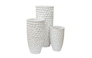 Кашпо 33*33*69см цвет жемчужно-белый (00002605)