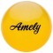Мяч для художественной гимнастики AGB-102 19 см, желтый, с блестками (402285)