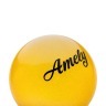 Мяч для художественной гимнастики AGB-102 19 см, желтый, с блестками (402285)