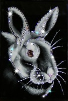 Картина Новогодний кролик 1 с кристаллами Swarovski (1226)