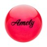 Мяч для художественной гимнастики AGB-102, 19 см, красный, с блестками (402287)