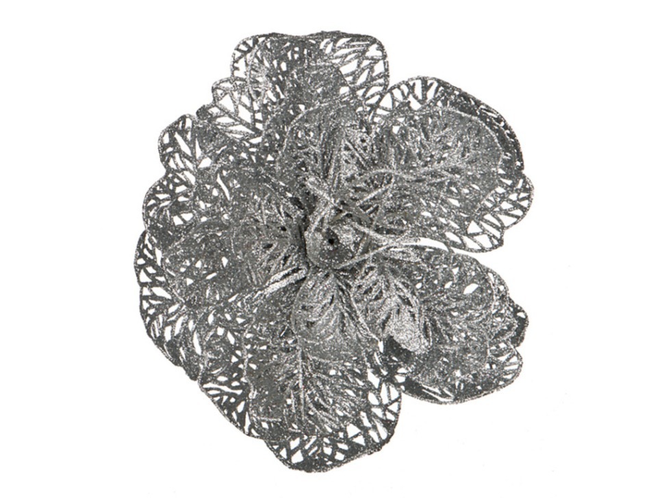 Изделие декоративное "роза" на клипсе. диаметр=12см. серебро Lefard (241-2389)