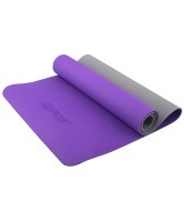 Коврик для йоги FM-201, TPE, 173x61x0,5 см, фиолетовый/серый (129916)