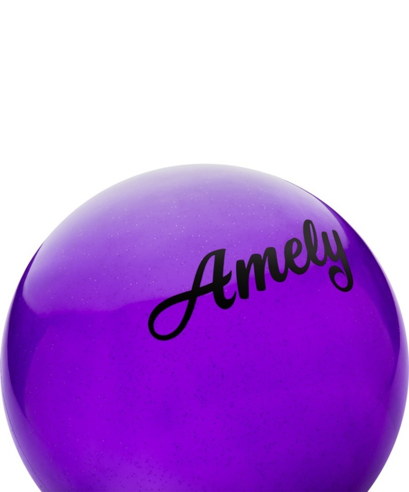 Мяч для художественной гимнастики AGB-102, 19 см, фиолетовый, с блестками (402291)