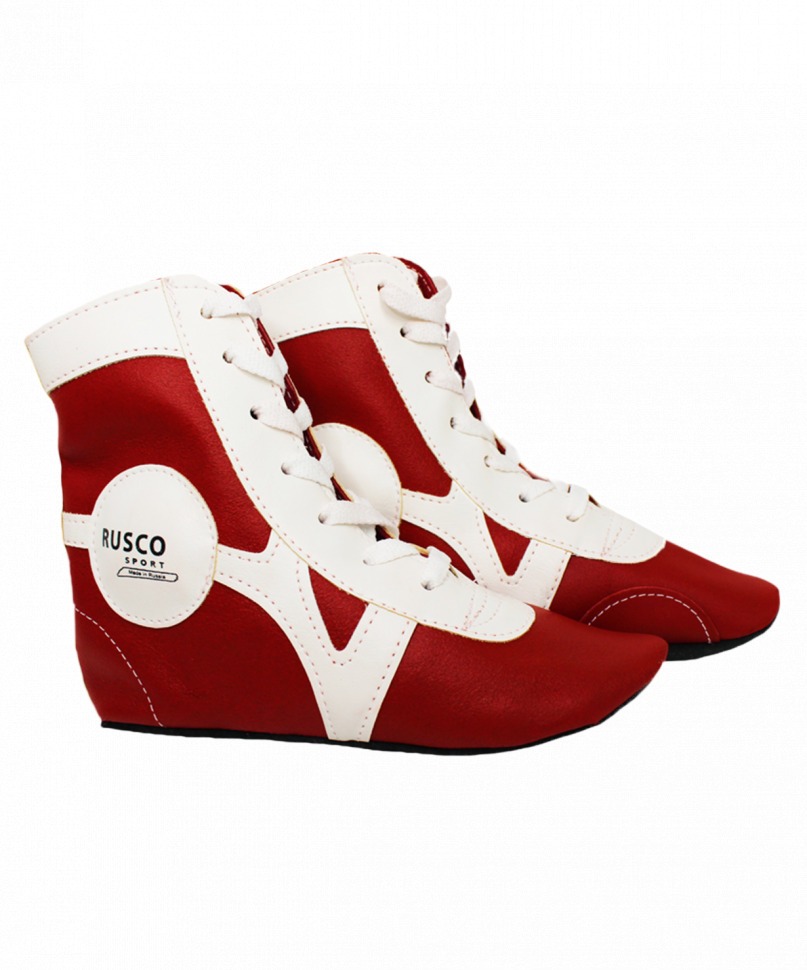 Обувь для самбо SM-0102, кожа, красный (271178)