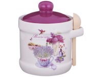 Сахарница с ложкой agness "лавандовая весна" 10*9,5 см 300 мл Agness (358-1109)