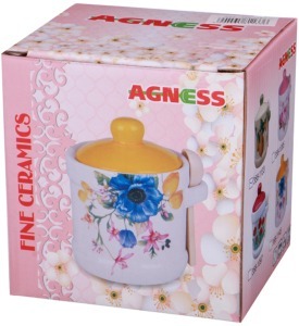Сахарница с ложкой agness "лавандовая весна" 10*9,5 см 300 мл Agness (358-1109)