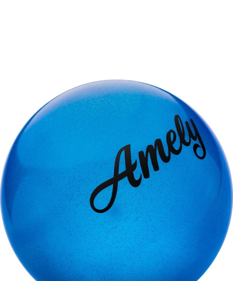 Мяч для художественной гимнастики AGB-102 19 см, синий, с блестками (402292)