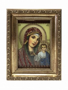 Икона Божией матери Казанская с кристаллами Swarovski (2129)
