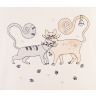 Фартук "парочка кошек", бежевый, 50% х/б, 50% пэ, вышивка (кор=1шт.) SANTALINO (850-604-25)