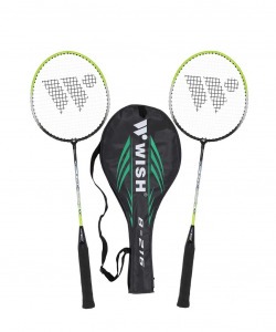 Набор для бадминтона WISH Steeltec 216, 2 ракетки, зеленый (318466)