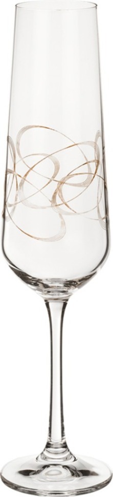 Набор бокалов для шампанского из 6 шт. "sandra" 200 мл. высота=25 см. (кор=1набор.) Bohemia Crystal (674-601)