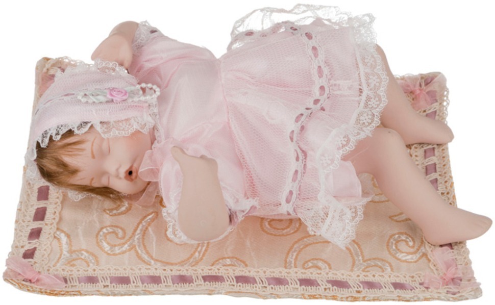 Фарфоровая кукла"младенец" с мягконабивным туловищем длина=30 см. Lefard (485-246)
