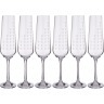 Набор бокалов для шампанского из 6 шт. "sandra" 200 мл. высота=24,5 см Bohemia Crystal (674-642)