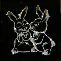 Картина Крольчата с кристаллами Swarovski (1188)