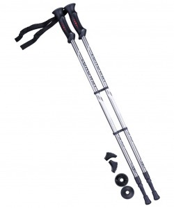 Палки для скандинавской ходьбы Longway, 77-135 см, 2-секционные, серый/чёрный (291771)