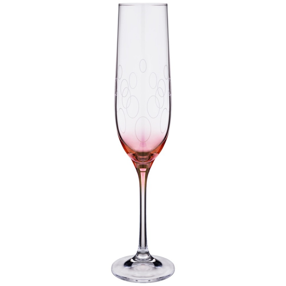 Набор бокалов для шампанского из 6 шт. '"viola" 190 мл. высота=24 см Crystalex Cz (674-655) 