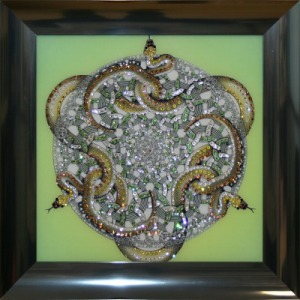 Картина Орнамент Змеи с кристаллами Swarovski (1234)