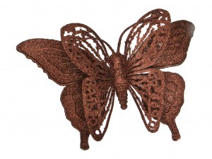 Изделие декоративное "бабочка" на клипсе. длина=17см. шоколад Lefard (241-2454)
