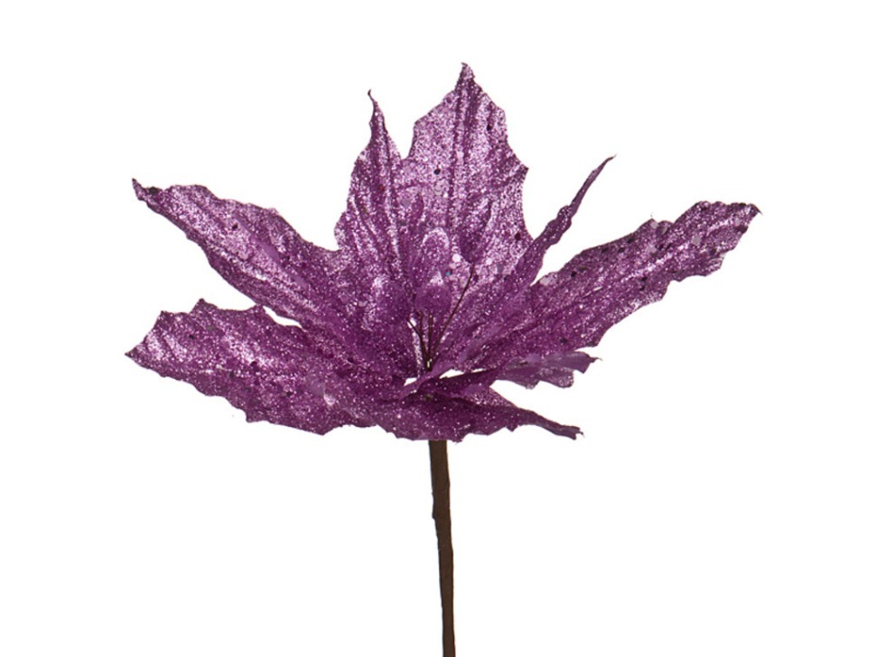 Цветок искусственный "пуансетия" диаметр=25 см. на клипсе. цвет: сирень без упаковки Lefard (241-1702)