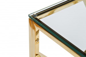Стол журнальный прозр.стекло/золото 50*50*50см (00003060)