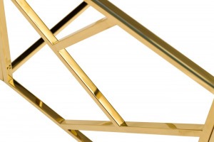 Стол журнальный прозр.стекло/золото 50*50*50см (00003060)