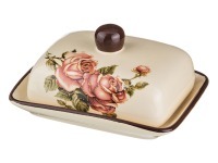 Масленка "корейская роза" 17*12,5 см. высота=8,5 см Agness (358-460)
