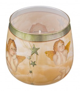 Свеча "ангелы" аромат= ваниль. высота=7 см. диаметр=8 см. Adpal (348-469)