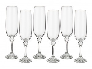 Набор бокалов для шампанского из 6 шт. "джулия" 180 мл высота=21 см Bohemia Crystal (674-448)